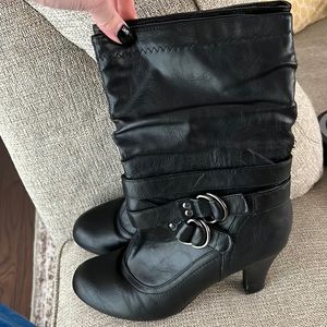 Faux leather boots